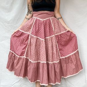 Prairie style high waisted skirt
